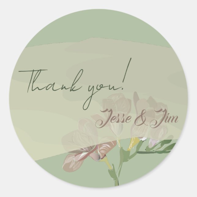 Adesivo Redondo Fresia em Sage (Frente)