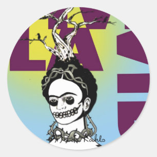 Adesivo Redondo Frida Kahlo Pop Art Portrait