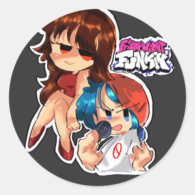 Adesivo Redondo Friday Night Funkin , do Beeter Sticker (Frente)