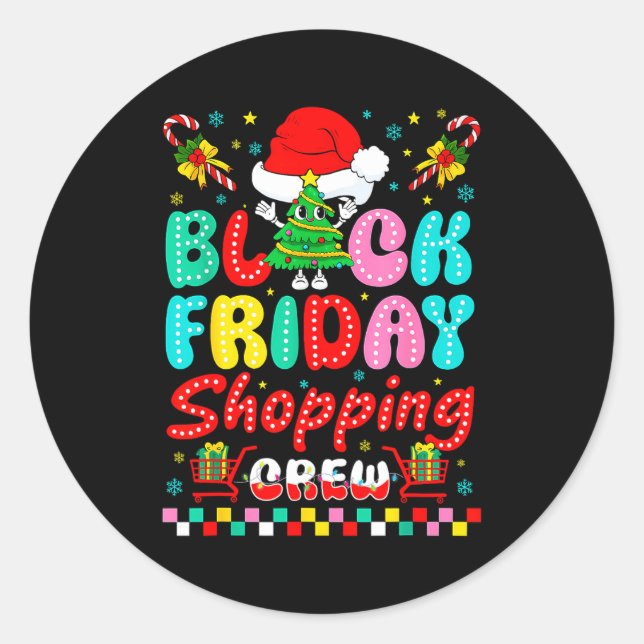 Adesivo Redondo Friday Shopng Crew Christmas Lights Black Shopng F (Frente)