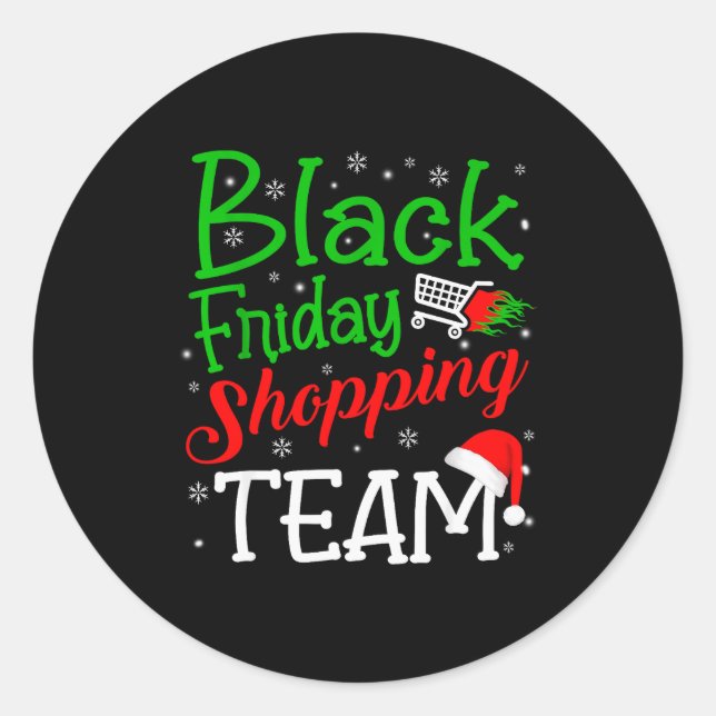 Adesivo Redondo Friday Shopng Team Christmas Black Shopng Family G (Frente)