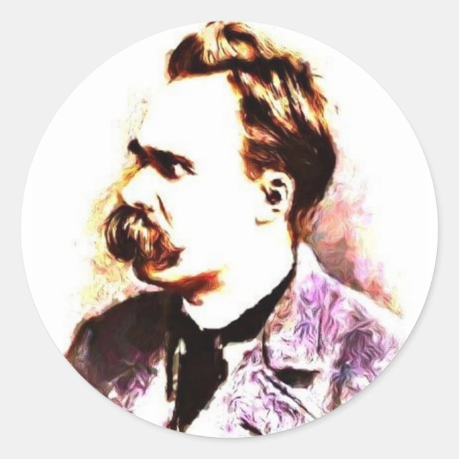 Adesivo Redondo Friedrich Nietzsche (Frente)