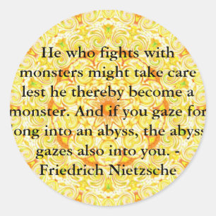 Adesivo Redondo Friedrich Nietzsche - cotação profunda