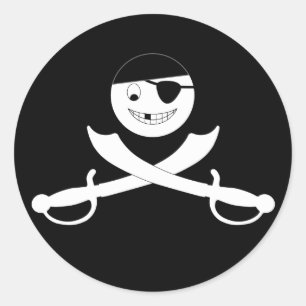 Adesivo Redondo Friendly Jolly Roger Stickers