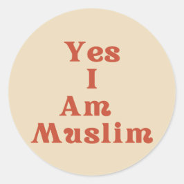 Adesivo Redondo Friendly "Yes I AM Muslim" Identity Sticker