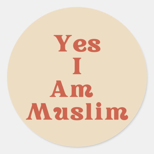 Adesivo Redondo Friendly "Yes I AM Muslim" Identity Sticker (Frente)