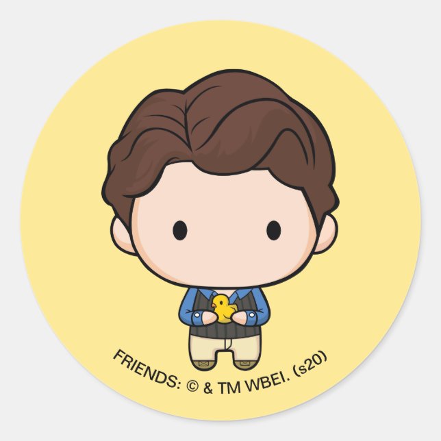 Adesivo Redondo FRIENDS™ | Chandler Chibi (Frente)
