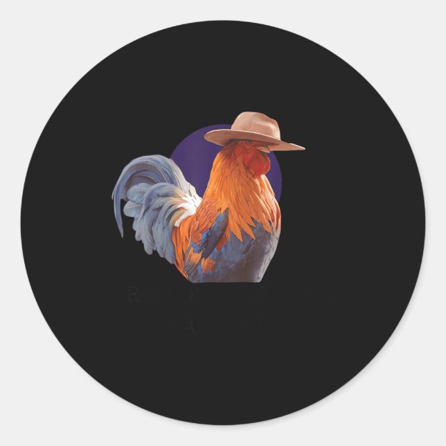 Adesivo Redondo Friends Come And Go Scrappy Stays Funny Chicken Me (Frente)