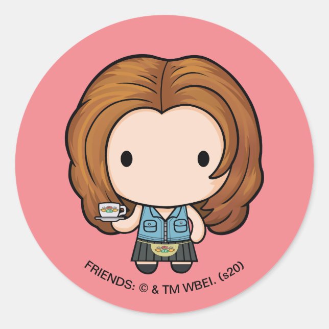 Adesivo Redondo FRIENDS™ | Rachel Chibi (Frente)