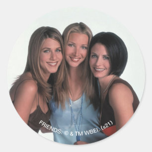 Adesivo Redondo FRIENDS™   Rachel, Phoebe e Monica