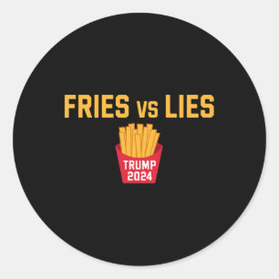 Adesivo Redondo Fries Vs Lies Trump 2024 Trump 2024 Fries Vs Lies