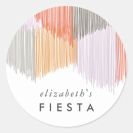 Adesivo Redondo Fringe de Fiesta Rosa