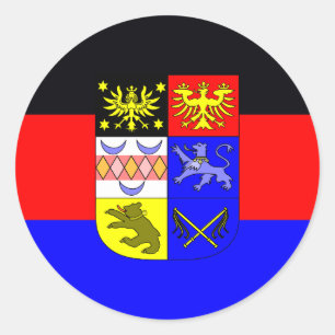 Adesivo Redondo Frisia do leste, bandeira