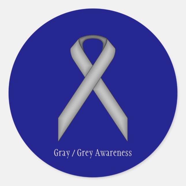 Adesivo Redondo Friso Padrão da cinza por Kenneth Yoncich (Frente)