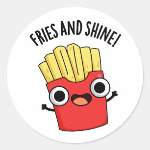 Adesivo Redondo Fritas E Comidas Engraçadas Brilhantes