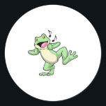 Adesivo Redondo Frog Music Dance<br><div class="desc">This design is the perfect gift for a birthday, Christmas and other celebrations. It is suitable for women, men and kids.</div>