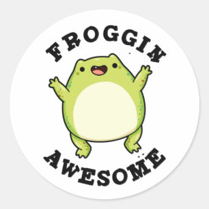 Adesivo Redondo Froggin - Magnífico Sapo Cute Pun