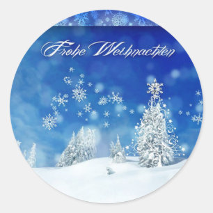 Adesivo Redondo Frohe Weihnachten
