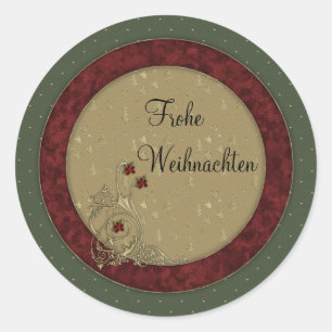 Adesivo Redondo Frohe Weihnachten