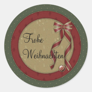 Adesivo Redondo Frohe Weihnachten