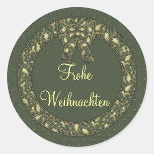 Adesivo Redondo Frohe Weihnachten