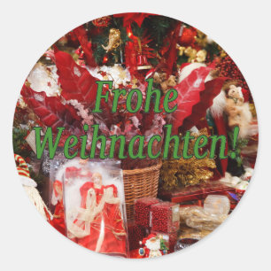 Adesivo Redondo Frohe Weihnachten! Feliz Natal no gf alemão