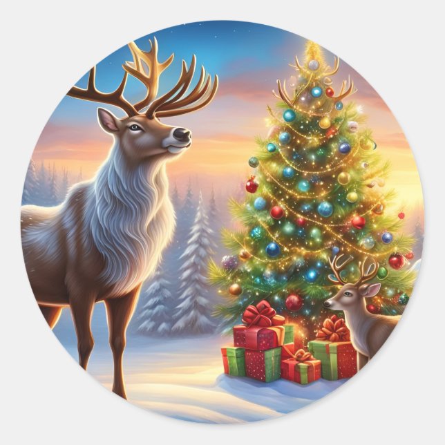 Adesivo Redondo Frohe Weihnachten Fensteraufkleber (Frente)