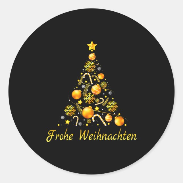 Adesivo Redondo Frohe Weihnachten German Xmas Germany Christmas De (Frente)