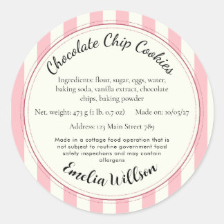 Adesivo Redondo From my small kitchen Cottage Law Cookie Label