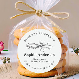 Adesivo Redondo From the Kitchen of Whisk Baking Utensil Minimal