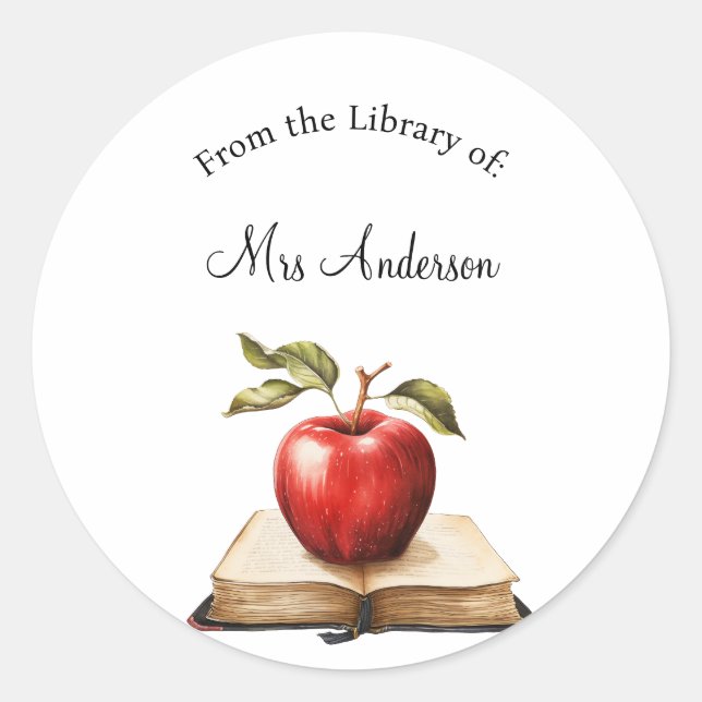 Adesivo Redondo From the Library of Labels, Library Stickers, Book (Frente)