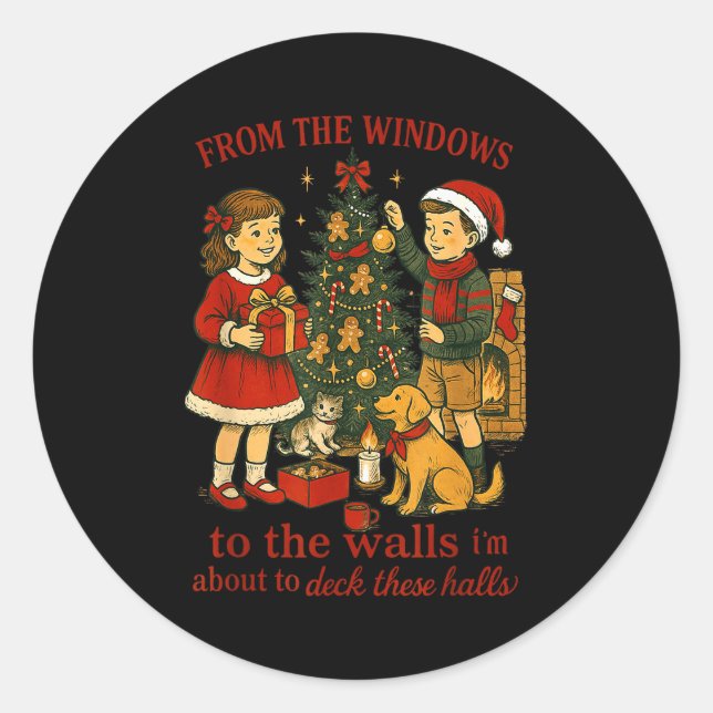 Adesivo Redondo From The Windows To The Walls Christmas Fun  (Frente)