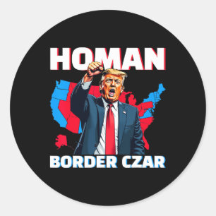 Adesivo Redondo Fronteira Czar Tom Homan Trump Presidente Eleger M