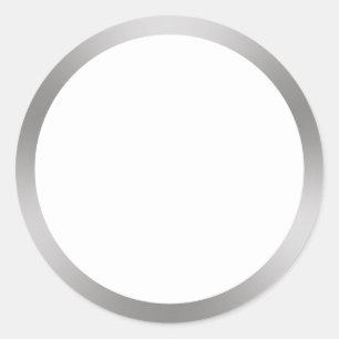 Adesivo Redondo Fronteira de aparência branca e prata moderna