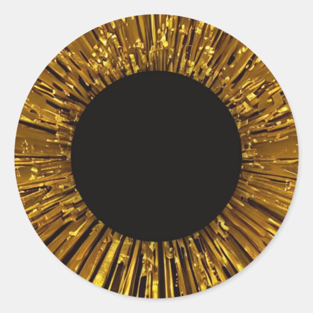 Adesivo Redondo fronteira ouro (Frente)