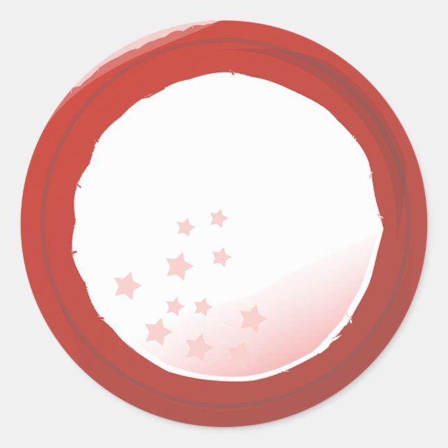 Adesivo Redondo Fronteira Vermelha Distante com Estrelas Escuras 4 (Frente)