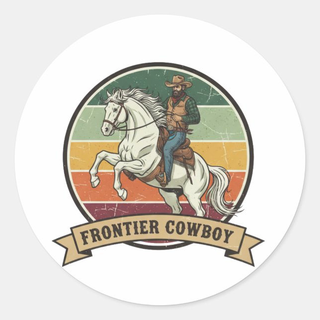 Adesivo Redondo Frontier Cowboy Spirit (Frente)