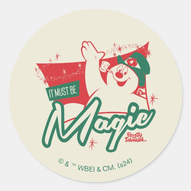 Adesivo Redondo Frosty, o Neve - Deve Ser Magia (Frente)