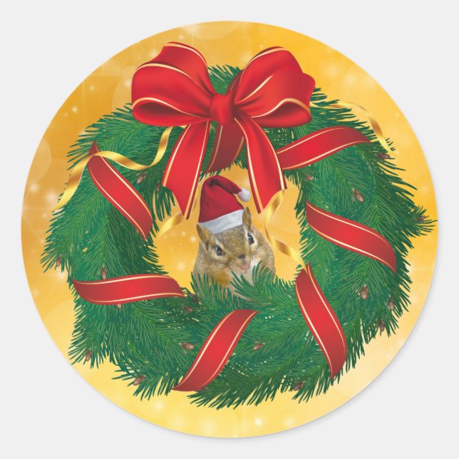 Adesivo Redondo Frota de Natal de Chips Bonitos (Frente)