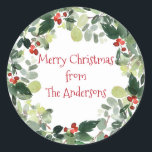 Adesivo Redondo Frota de Natal Merry Christmas Gift Tag Stickers<br><div class="desc">Personalize estes adesivos de fenda de Natal com sua própria saudação e adicione-os aos pacotes de presentes ou envelopes.</div>