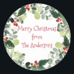 Adesivo Redondo Frota de Natal Merry Christmas Gift Tag Stickers<br><div class="desc">Personalize estes adesivos de fenda de Natal com sua própria saudação e adicione-os aos pacotes de presentes ou envelopes.</div>