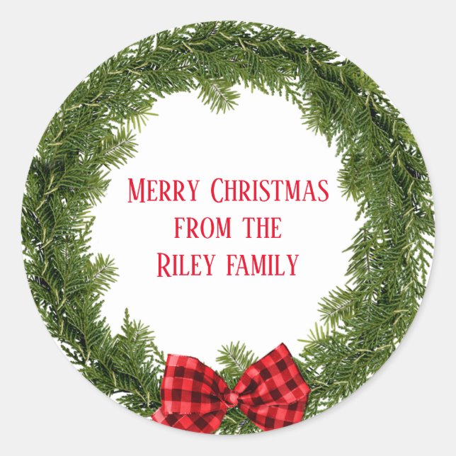 Adesivo Redondo Frota verde-natalícia com arco xadrez (Frente)