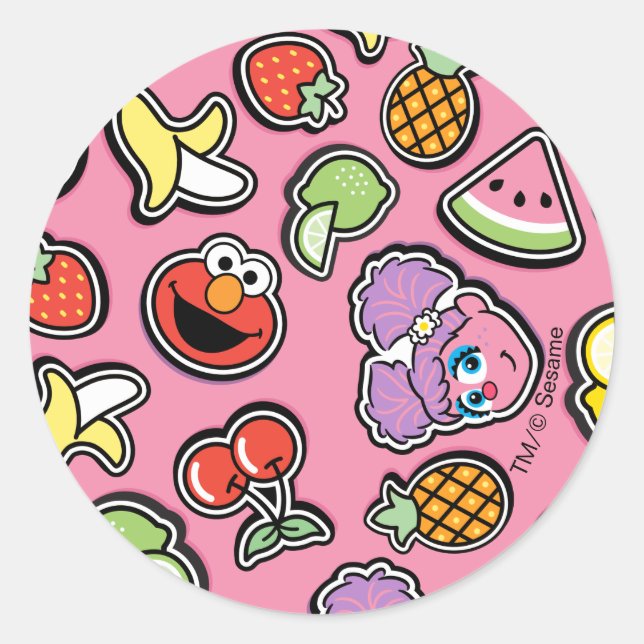 Adesivo Redondo Fruity Sticker Elmo & Abby Cadabby Pattern (Frente)