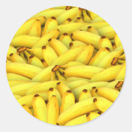 Adesivo Redondo Fruta Bananas Amarelas Tropicais