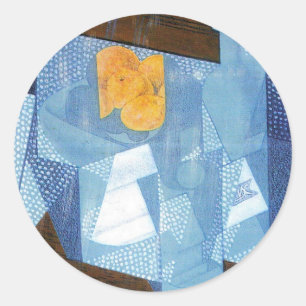 Adesivo Redondo Fruta Bowl de Juan Gris, Cubismo Vintage Ainda Vid