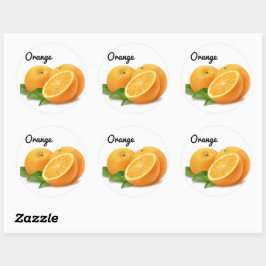 Adesivo Redondo Fruta branca Laranja Alfinetes Diversão Design Esc