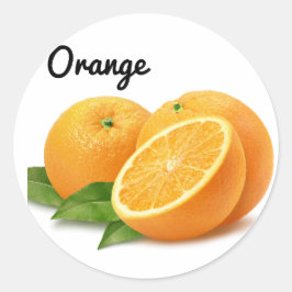 Adesivo Redondo Fruta branca Laranja Alfinetes Diversão Design Esc