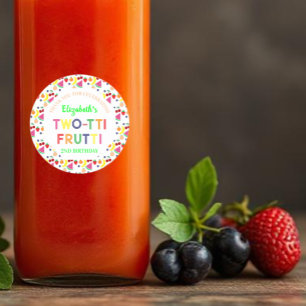 Adesivo Redondo Fruta com dois-tti segundo aniversário Frutti