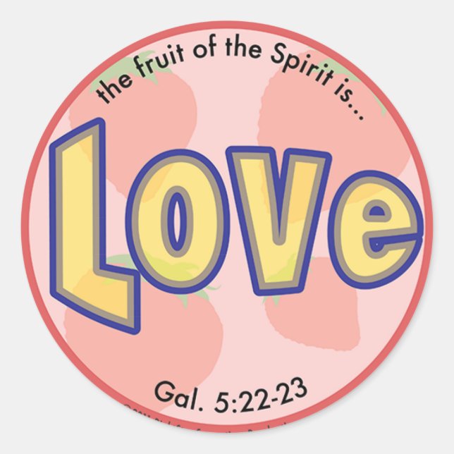 Adesivo Redondo Fruta de amor do Sticker Spirit Spots (Frente)