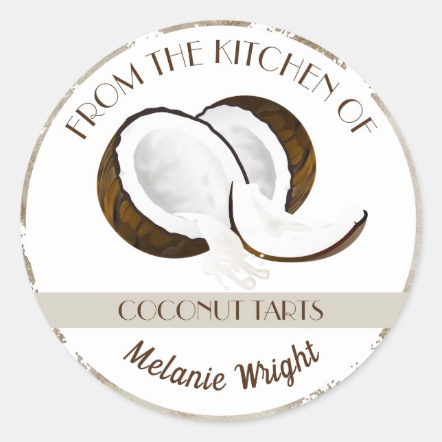 Adesivo Redondo Fruta de cocos (Frente)